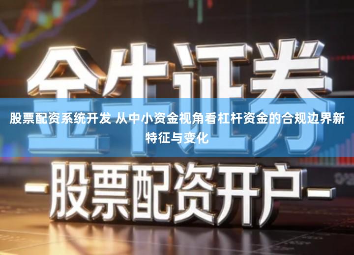 股票配资系统开发 从中小资金视角看杠杆资金的合规边界新特征与变化