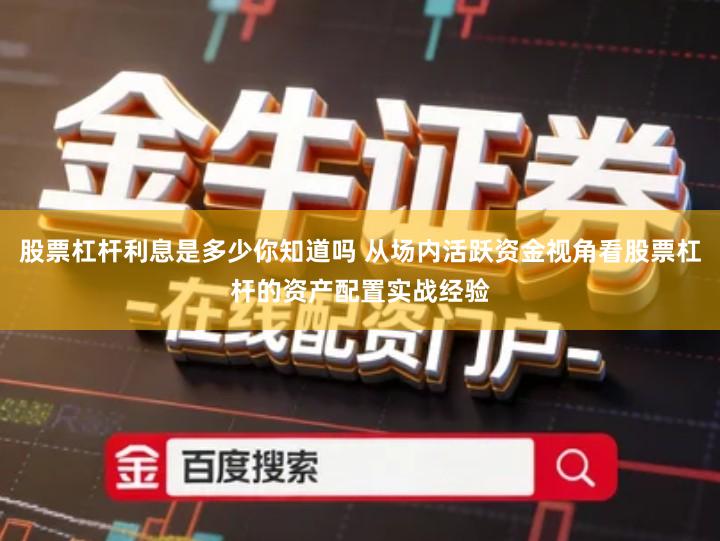 股票杠杆利息是多少你知道吗 从场内活跃资金视角看股票杠杆的资产配置实战经验