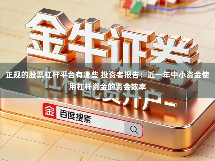 正规的股票杠杆平台有哪些 投资者报告：近一年中小资金使用杠杆资金的资金效率